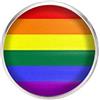 Generic Spilla con perno in acciaio inossidabile, diametro 25 mm, spillo 0,7 mm, Fatto a Mano, Illustrazione Bandiera arcobaleno