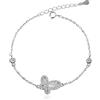 Meissa Farfalla Bracciale per le donne Madreperla Conchiglia Bracciale Charm Cristallo Bracciale in argento Sterling Buona fortuna Gioielli Regalo, C