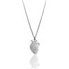 Shopping Cat Bijoux Collana in Acciaio con Ciondolo Cuore Anatomico, Piccolo, Argento