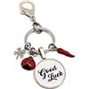 Silvia Creations And Co Portachiavi Good Luck - portachiavi portafortuna con scritta cornetto coccinella quadrifoglio