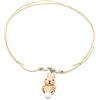 Generic Collana cordino cerato con coniglio beige - collana coniglietto