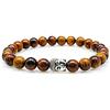 Generic Bracciale con perline di legno Bracciale con perline Testa di Buddha Bracciale con Buddha in legno naturale (Argento)