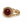 ANEMONE JEWELRY Anemone Gioielli Anello Rotondo Oro Rosa con Doppia Fascia Granato - Anelli Corona per Donne - Pietra di Nascita, Festa Mamma, Moda, Anelli per Anniversari Matrimonio - Gioielli Fatti a Mano