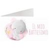 Handmade 25 Pezzi Bigliettini Bomboniera per Sacchetti Confetti Il Mio Battesimo Elefantino 2 Rosa da Personalizzare a Penna, Bigliettino Bomboniera Pieghevole già Tagliati singolarmente