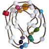MIRAjewels Collana lunga fatta a mano con pietre dure di agate bianche, quarzi, ametiste, turchese e corallo .Handmade