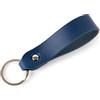 HAPPER STUDIO Blu portachiavi personalizzato di pelle con anello a forma di goccia e monogramma inciso, regalo per ragazzo