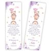 Handmade Segnalibri Segnaposto Battesimo Personalizzati con Nome e Data, Orsetto e Arcobaleno, Bomboniera Battesimo Bambina 150x50 mm (BKM-OR-11)
