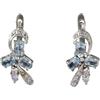 Handmade Orecchini floreali in topazio blu naturale con zirconi cubici e pietre preziose di design in argento sterling 925 fatti a mano