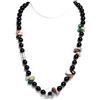 PSS Collana da Donna Desja pietra dura naturale Onice Nero Agata Indiana con Argento 925 e chiusura
