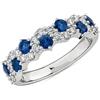 XRCXBLSC Anello Eternity in Oro Bianco Placato per Donne, Anello di Zirconia Cubica CZ con Cristallo di Zaffiro, Anello da Cocktail con Regalo per Fidanzata, Anello di Diamante Blu per Uomini e Donne, Q, Oro