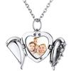 ChicSilver Collana Personalizzata Argento 925 con Foto Incisione, Ciondolo Portafoto Personalizzato Argento Lunga 40+5cm, Collana Cuore Ciondolo Personalizzato, Idee Regalo per Natale Anniversario