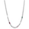 kaululu Collana Personalizzata da Uomo in Acciaio Inossidabile con Nome Pietra del Compleanno Collana Cubana Argento Nero Regali Personalizzati per Uomo Festa del papà (Nome 3)