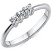 Anellissimo Anello trilogy diamond fidanzamento anniversario oro bianco 18 carati con brillanti ct. 0,13-14