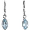 Bijoux et Objets - Orecchini con topazio azzurro in argento 925 - Dimensione della pietra 5x10mm