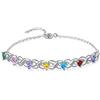 Jeweidea Bracciale Personalizzato Donna con Nome Bracciale Infinito Ciondolo con Incisione per Mamma, Regali per Natale Festa Della Mamma Compleanno (Nomi 7)