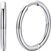 FaithHeart Orecchini da Uomo e da Donna, 16mm Huggie Orecchini a Cerchio, Acciaio Chirurgico 316L, Regalo per Lui, Impermeabile Anti-allergico, Confezione Regalo Inclusa