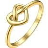 ChicSilver Anello Donna Anello di Coppia a Forma di Cuore in Argento 925 con Taglia 6.75/9.25/12/14,5/17/19.75/22.25/25/27.5 Argento/Oro