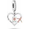 MariaFonte Charm Viaggio Compatibile Tutte Marche Pendente Mondo Mappamondo Aereo Valigia Passaporto Compleanno Anniversario Ciondoli Originale Bead Argento (Love To Travel)