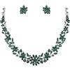 EVER FAITH-Gioielli Set orecchini e collana di Grappolo di Fiore Foglia Nozze Parure con Cristallo Austriaco