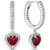 YUOPMB 925 Sterling Silver Rotondità Cuore 6789 Rosso Blu Rosa Verde Anello Donna Orecchini Gioielli Accessori Moda(7)