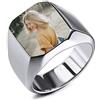 INBLUE Personalizzato Foto Anello con Sigillo Incisione Colore Immagine/Nero Immagine/No Incisione per Uomini Donne Acciaio Inossidabile Bundle con Regolatori della Dimensione Dell'anello