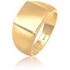 Kuzzoi - Anello da uomo placcato oro massiccio (11 mm) in argento Sterling 925, gioiello da motociclista con superficie rettangolare, lucido, colore: gold