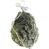 misppro Collana con ciondolo in moldavite verde con cristallo naturale, gioiello per uomo e donna, 3x2.5cm, Moldavite