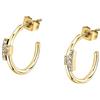 TRUSSARDI Orecchini Donna in Acciaio a Cerchio, Cristalli, Collezione T-LOGO - TJAXC85