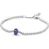 PANDORA Timeless Bracciale tennis in argento Sterling con cristallo blu principessa e zirconi cubici trasparenti, 18