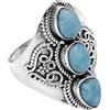 Silver Palace Larimar - Anello in argento Sterling 925 con tre pietre naturali, per donne e ragazze, Metallo Metallo Gemma, Larimar