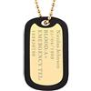 U7 Collana Uomo Personalizzata Pendente Piastrine Militari Dog Tag, Ciondolo Piastrina Incisione con Custodia Silicone + Catena 60 cm in Acciaio Inossidabile Colore Oro Regalo Confezione