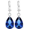 Goldwinter Orecchini pendenti pendenti in oro 18 ct, con perle scintillanti, diversi colori con sacchetto regalo e scatola di gioielli e Oro bianco, colore: Blu, cod. PEAR