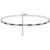 Mesnt Cavigliera Argento 925, Bracciale Tennis con zirconi Bianchi Blu 26 cm in 925 Argento per Donna Argento Blu Bianco