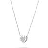 Sakrami Collana Cuore con Zirconi Bianchi e Bordo in Argento 925 - Disponibile Dorata o Rodiata - Gioiello Elegante Donna, Ragazza + Confezione Regalo Personalizzata