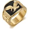 ZQIUDLOF Anello Hip Hop Europeo E Americano in Acciaio Inossidabile, Anello Da Uomo Con Zirconi Anti-Bullismo,D'oro,13