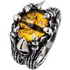 ForFox Anello occhio malocchio giallo in acciaio titanio punk per uomo donna taglia 22