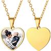 U7 Collana con Foto Personalizzata Donna Uomo Ciondolo Portafoto Cuore Placcato Oro 18K Collana Donna Personalizzata con Foto e Incisione Regalo per Compleanno Natale Festa della Madre