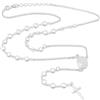 amorili Collana Rosario Donna in Argento 925 con Postine di Zirconi Bianchi - Gioiello Religioso Cattolico Cristiano con Croce e Medaglia Miracolosa - Simbolo di Fede Elegante cll0825