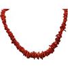 sicilia bedda - Collana in Corallo Rosso del Mediterraneo - Scaglie di Corallo - Argento 925 Placcato Oro - Gioiello Artigianale