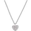 Amen Collana Cuore in Argento con Zirconi, Piccola, Argento Sterling, Zircone