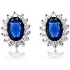 Designer Inspirations Boutique Orecchini a perno in argento Sterling con zaffiro e diamante e zirconia cubica, stile Kate Middleton