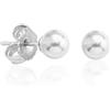 Majorica Lyra | Orecchini con Perle Autentiche in Argento Sterling per Donna dal Design Classico ed Elegante | Piccoli Orecchini a Bottone con Perle Bianche Rotonde da 8 mm