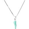 Cavaliere Gioielli Collana Corno Argento 925 Cornetto Ciondolo Portafortuna Rosso Rosa Verde Azzurro Nero Donna Ragazza (Azzurro)