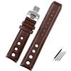 LOPAKACTAG Cinturino in pelle for orologio sportivo Tissot 1853 Racing PRS516 T91 con strato superiore in bovina da 20 mm, accessori for cinturino Chopin(Brown silver)