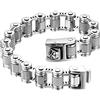 OIDEA Uomo Braccialetto Catena Bici Biker Acciaio Inossidabile Chiusura Cranio Argento