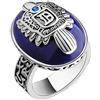Mempire Damon Salvatore Anello in argento sterling 925 con pietre preziose e lapislazzuli Anello da giorno, gioielli da uomo con confezione regalo (10)