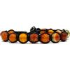 Samsara Bracciale Tibetano Buddista - Shamballa con Agata Arancione Striata - Filo in cotone cerato (NERO)