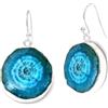 Generic Orecchini pendenti in quarzo blu naturale, con ganci in argento Sterling 925, lunghezza 3,2 cm, 2, Argento sterling, quarzo solare
