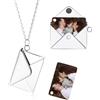 MeMeDIY Collana con Medaglione Personalizzato Collane di Lettere D'amore a Busta Medaglione a Cuore/Collana con Medaglione con ali d'angelo con Foto per Donna -A1 Foto