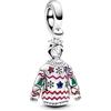 PANDORA Moments 793596C01 - Ciondolo a forma di maglione natalizio in argento sterling con cristalli, Mehrfarbig, Argento sterling, Cristallo artificiale.